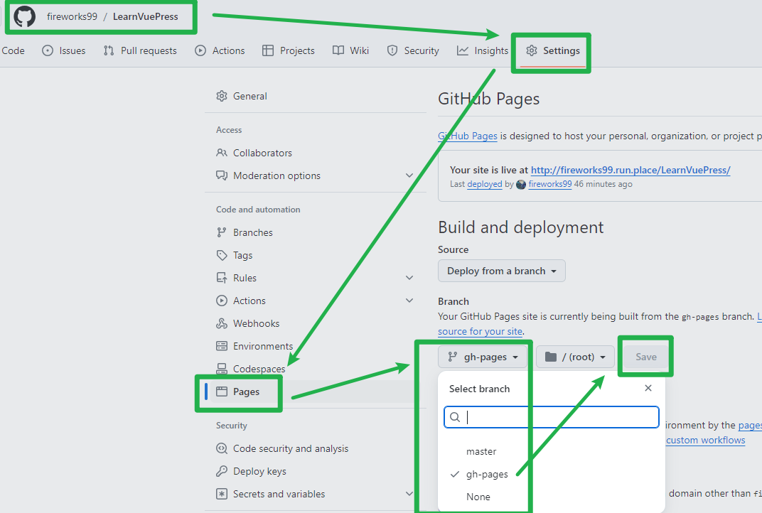 Deploy from a branch